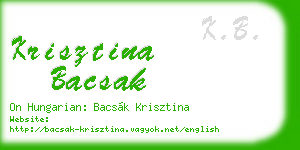 krisztina bacsak business card