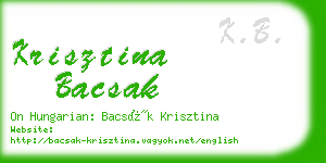 krisztina bacsak business card